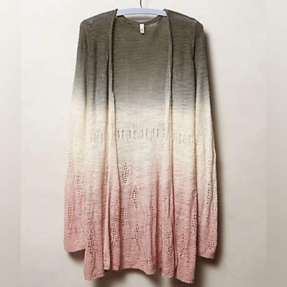 Anthropologie Tonal Tides Cardigan by Moth 
XS EUC
Pink/cream/deep gray